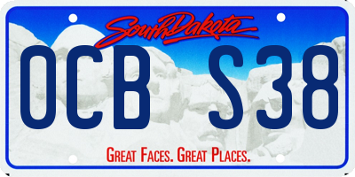 SD license plate 0CBS38