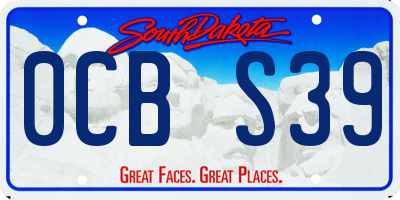 SD license plate 0CBS39
