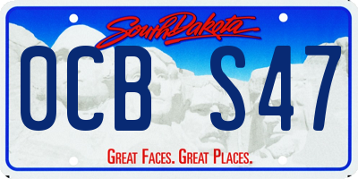 SD license plate 0CBS47
