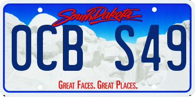 SD license plate 0CBS49