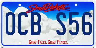 SD license plate 0CBS56
