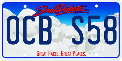 SD license plate 0CBS58