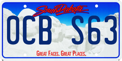 SD license plate 0CBS63