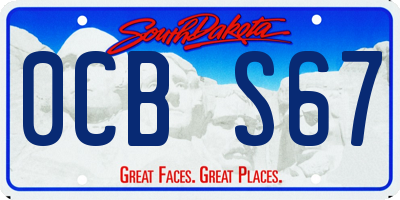 SD license plate 0CBS67