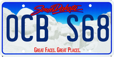 SD license plate 0CBS68
