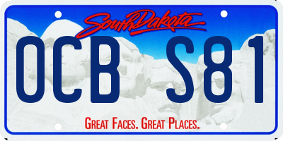 SD license plate 0CBS81