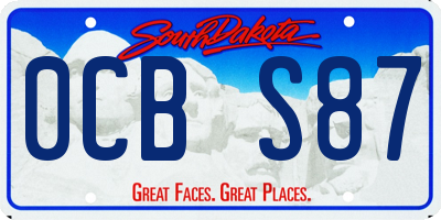 SD license plate 0CBS87