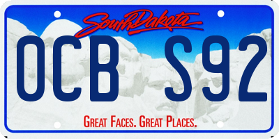 SD license plate 0CBS92