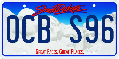 SD license plate 0CBS96