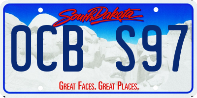 SD license plate 0CBS97