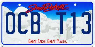 SD license plate 0CBT13