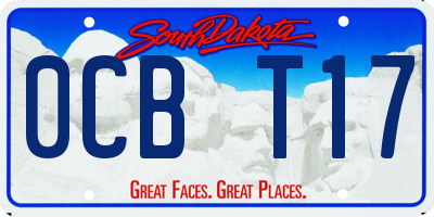 SD license plate 0CBT17