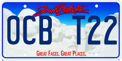 SD license plate 0CBT22