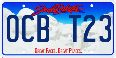SD license plate 0CBT23