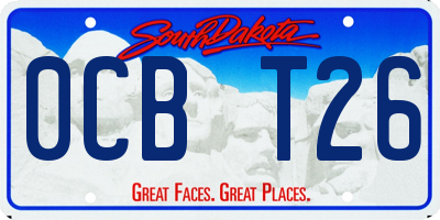 SD license plate 0CBT26