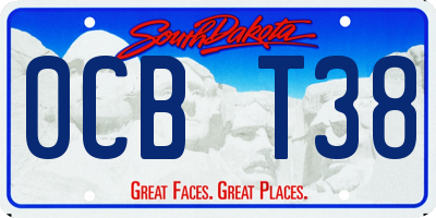 SD license plate 0CBT38