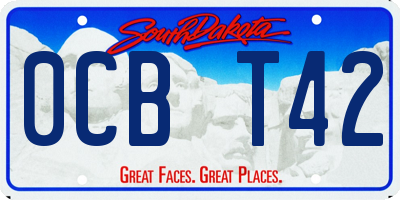SD license plate 0CBT42