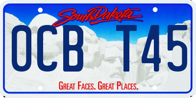 SD license plate 0CBT45