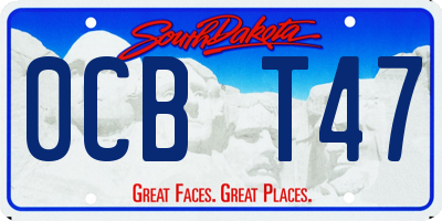 SD license plate 0CBT47