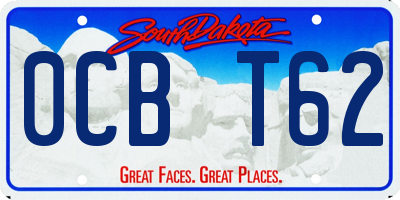 SD license plate 0CBT62