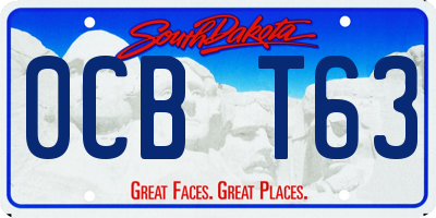SD license plate 0CBT63