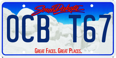 SD license plate 0CBT67