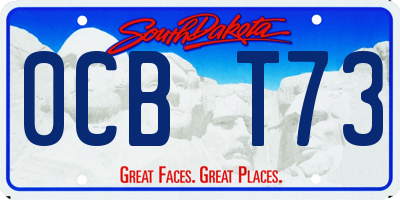 SD license plate 0CBT73