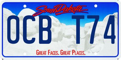 SD license plate 0CBT74