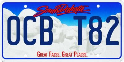 SD license plate 0CBT82