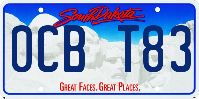 SD license plate 0CBT83