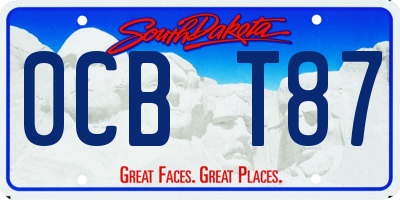 SD license plate 0CBT87