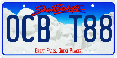 SD license plate 0CBT88