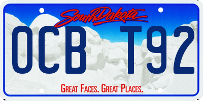 SD license plate 0CBT92