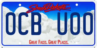 SD license plate 0CBU00