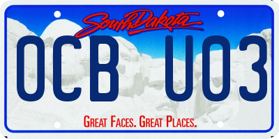 SD license plate 0CBU03