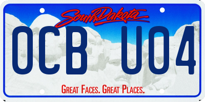 SD license plate 0CBU04
