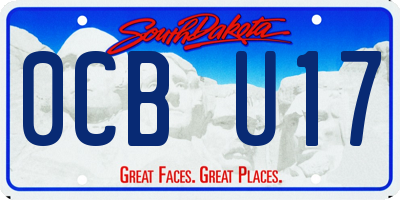 SD license plate 0CBU17