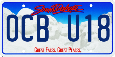 SD license plate 0CBU18