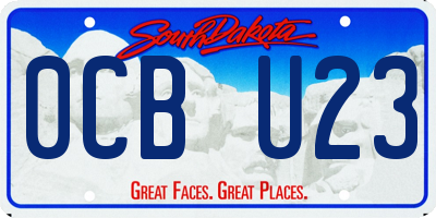 SD license plate 0CBU23