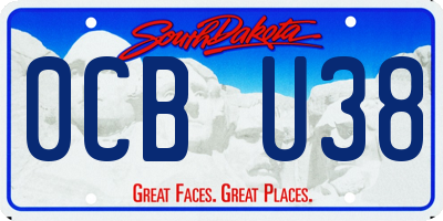 SD license plate 0CBU38