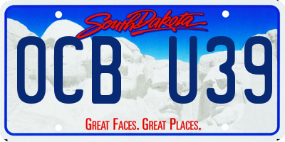 SD license plate 0CBU39