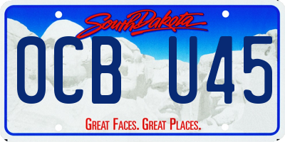 SD license plate 0CBU45