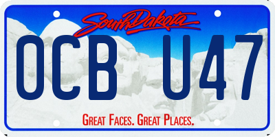 SD license plate 0CBU47