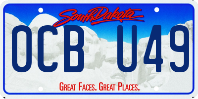 SD license plate 0CBU49
