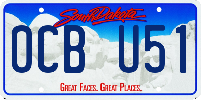 SD license plate 0CBU51