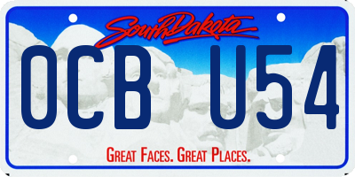 SD license plate 0CBU54