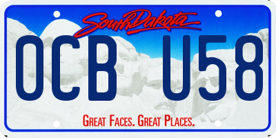 SD license plate 0CBU58