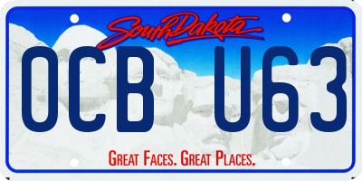 SD license plate 0CBU63