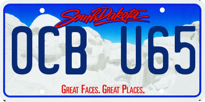 SD license plate 0CBU65