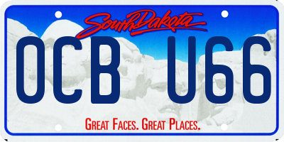 SD license plate 0CBU66